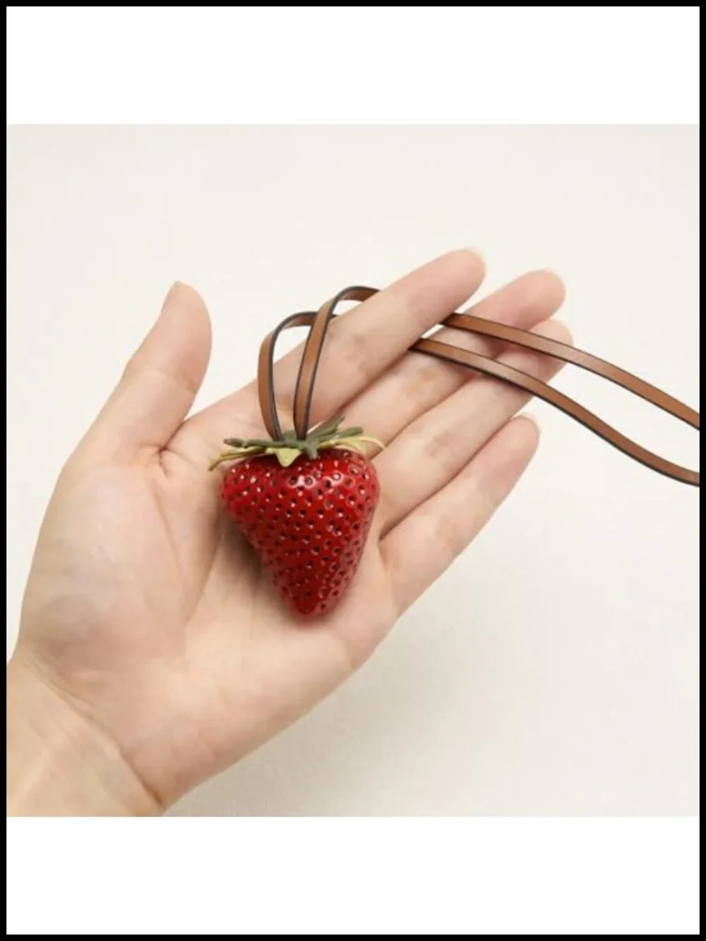 Oversized Strawberry Keychain Charm Cute Fruit Purse Bag Accessory Resin
